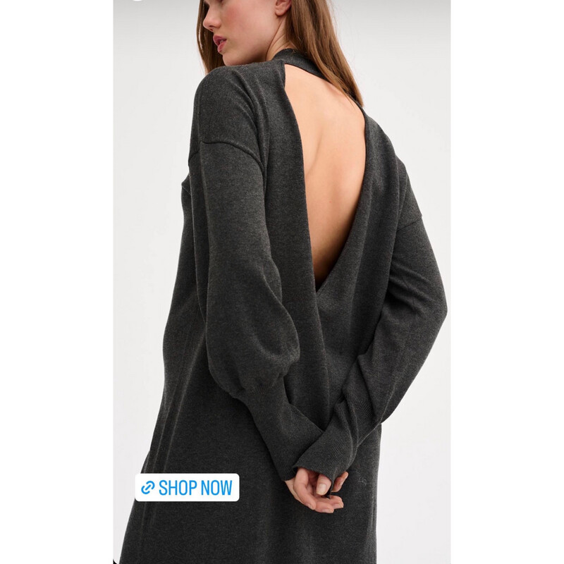 Lola Hole Dress Dark Grey Melange
