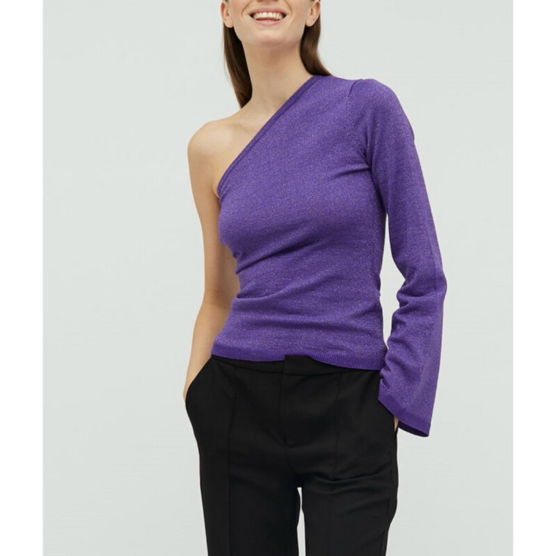 Aino Violet Lurex Top