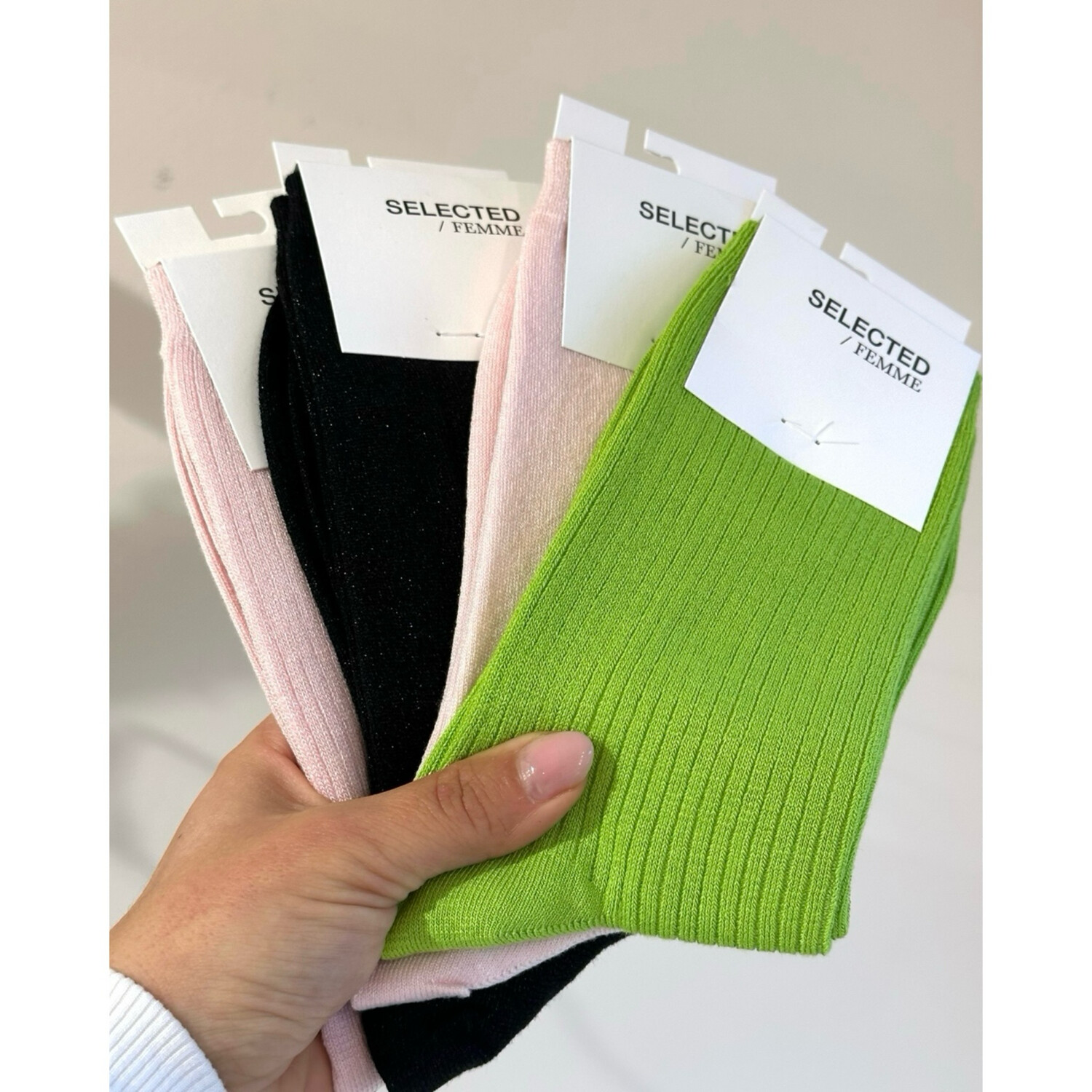 Mel Lime Green Ribbel Sock
