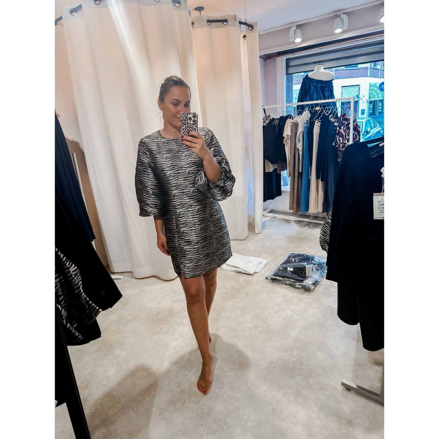 Elowen Zebra Jacquard Dress