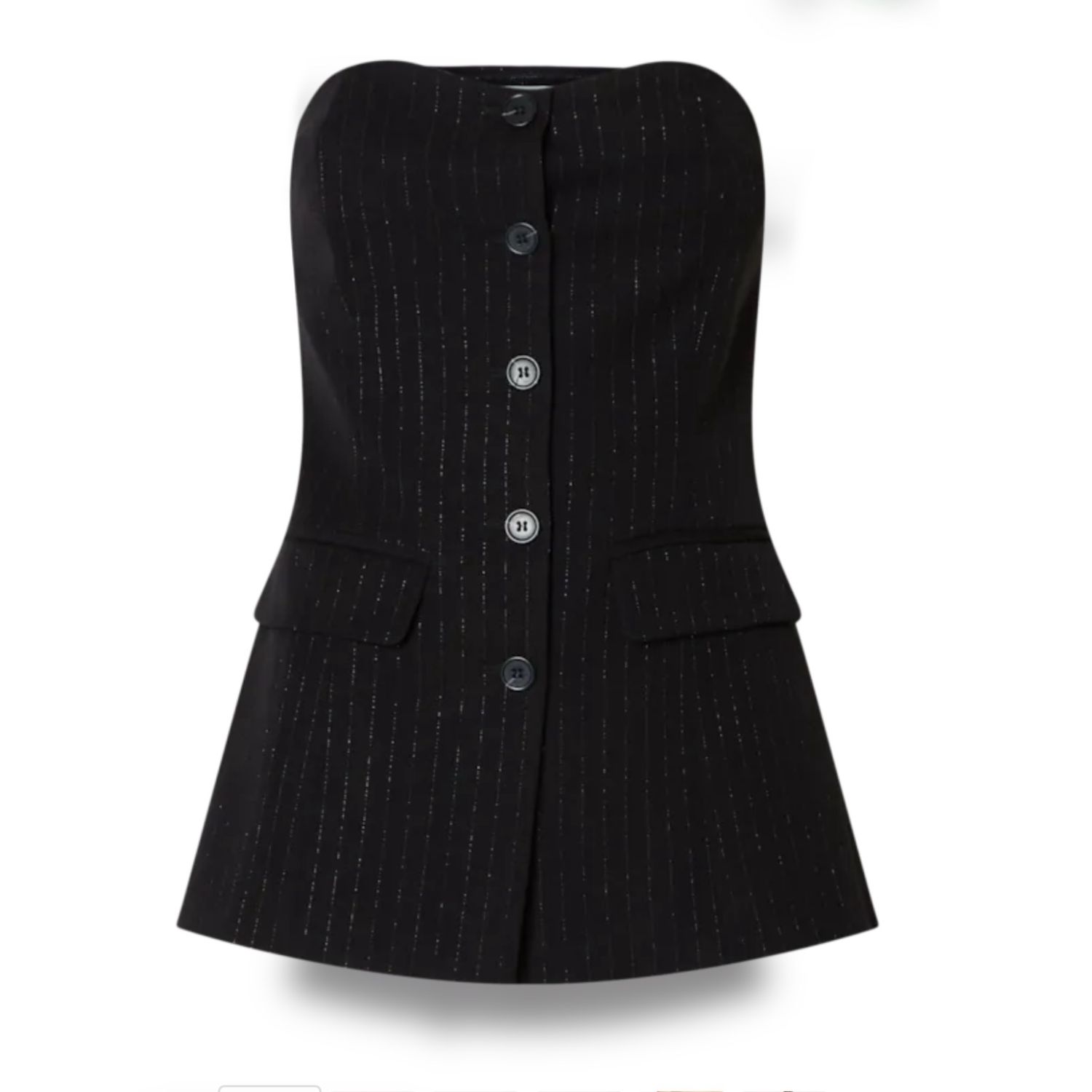 Bustier top black / silver