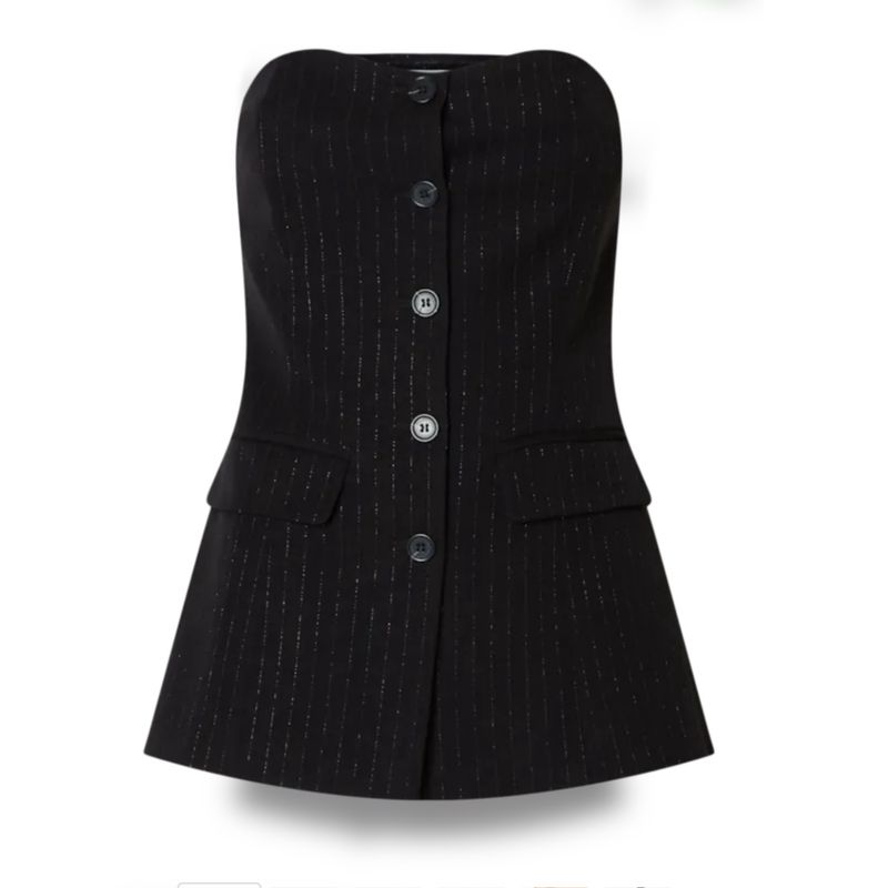 Bustier top black / silver
