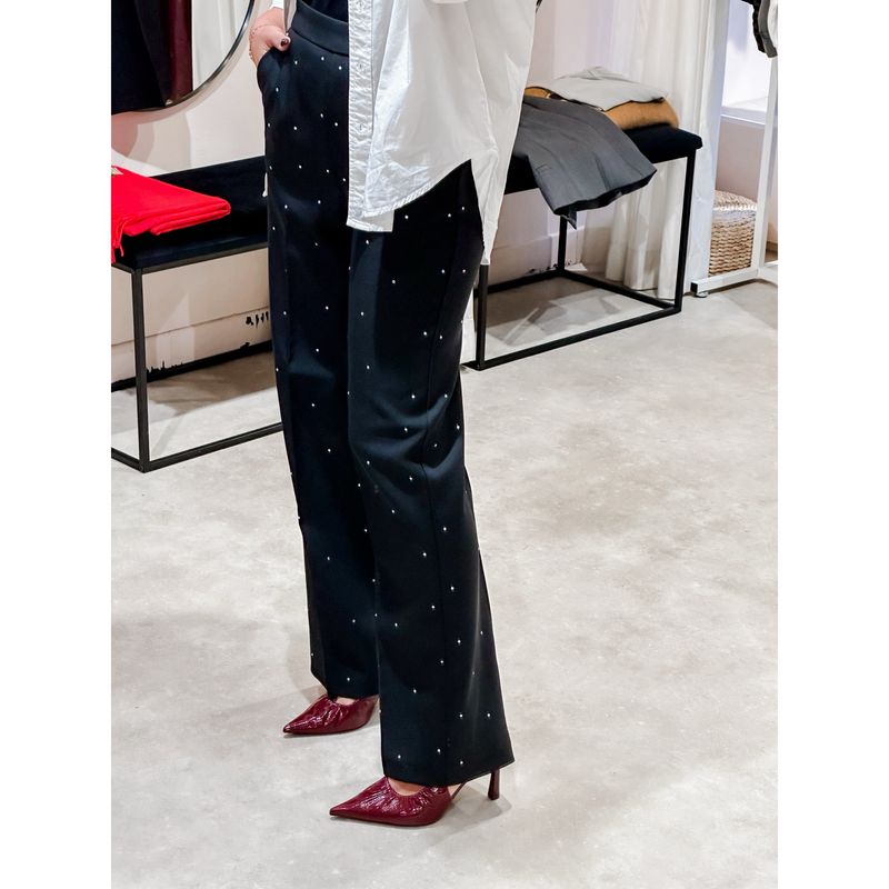 Peva rhinestone wide pants