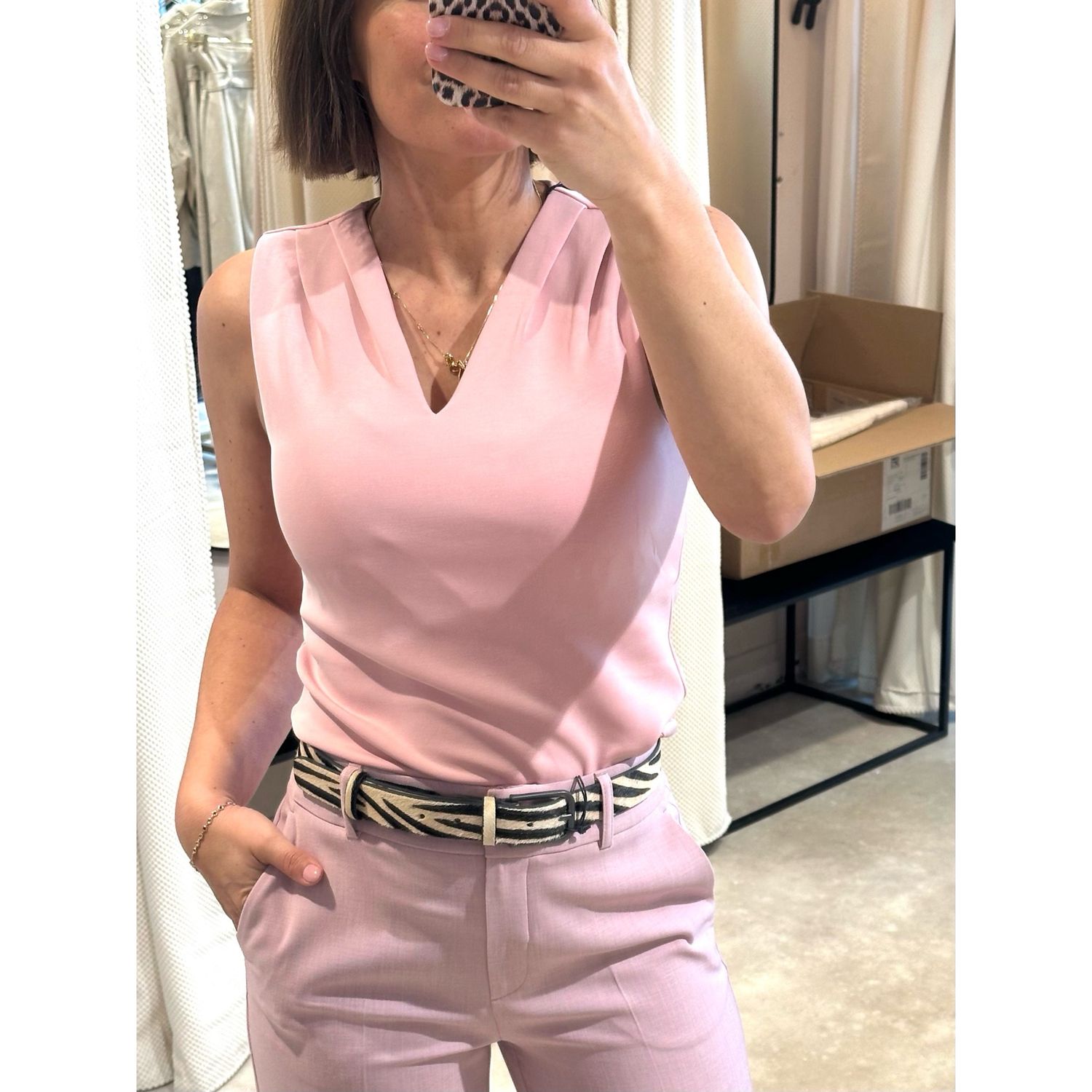 Tenny v neck top rose melange