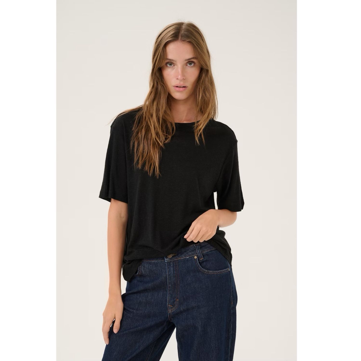 Lisa linnen tee black
