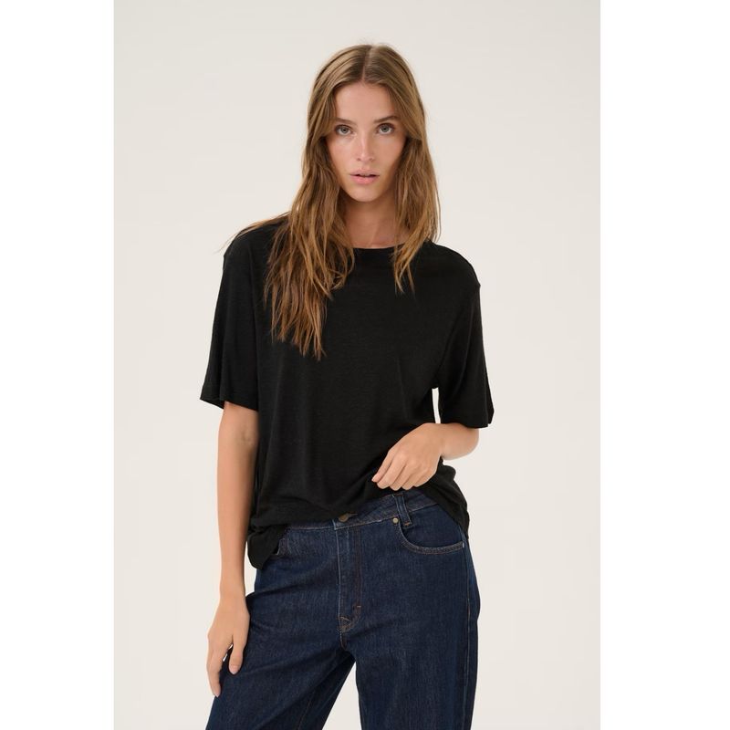 Lisa linnen tee black