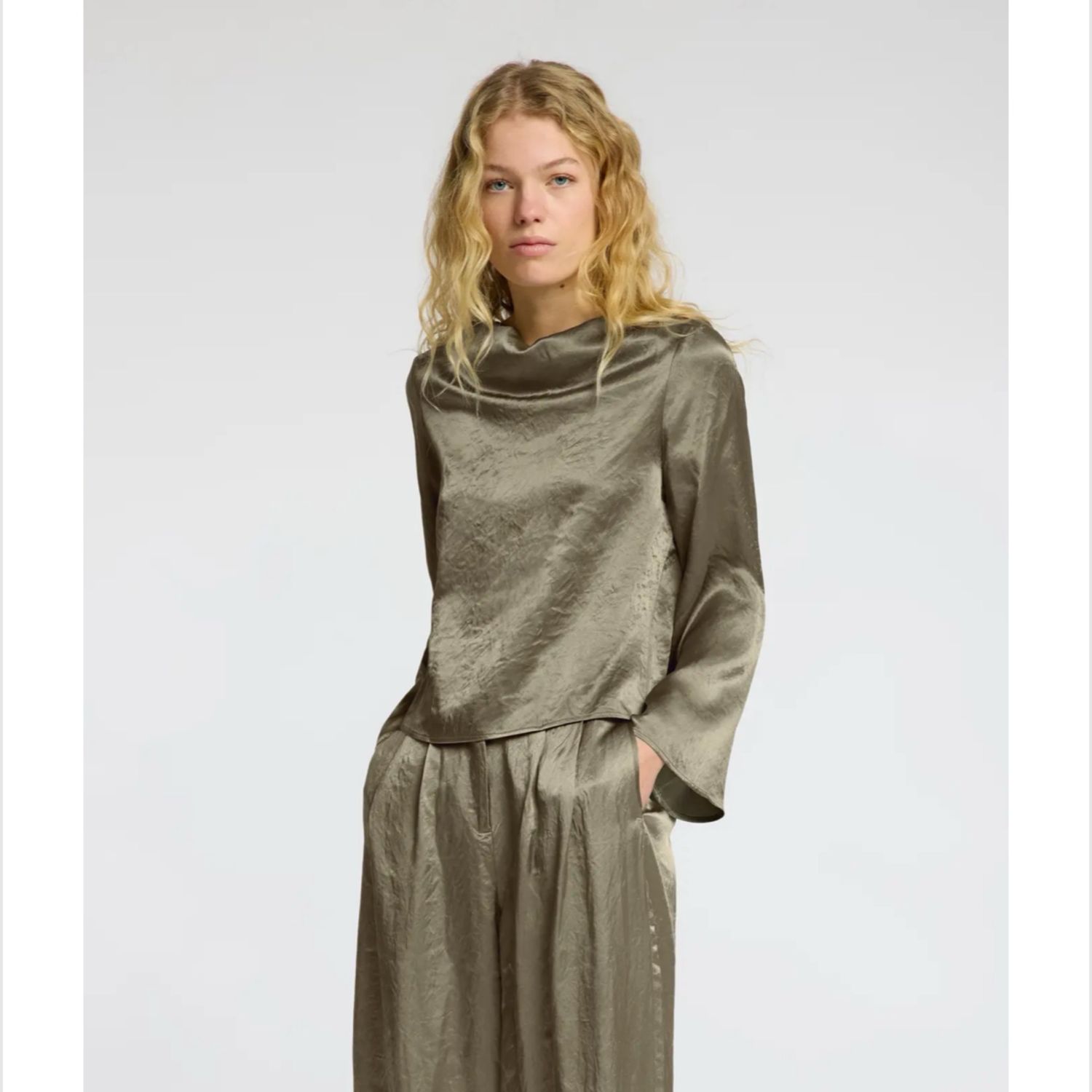 Selene drapped neckline blouse