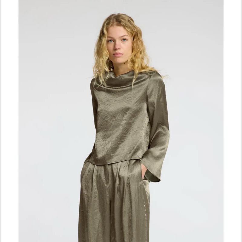 Selene drapped neckline blouse
