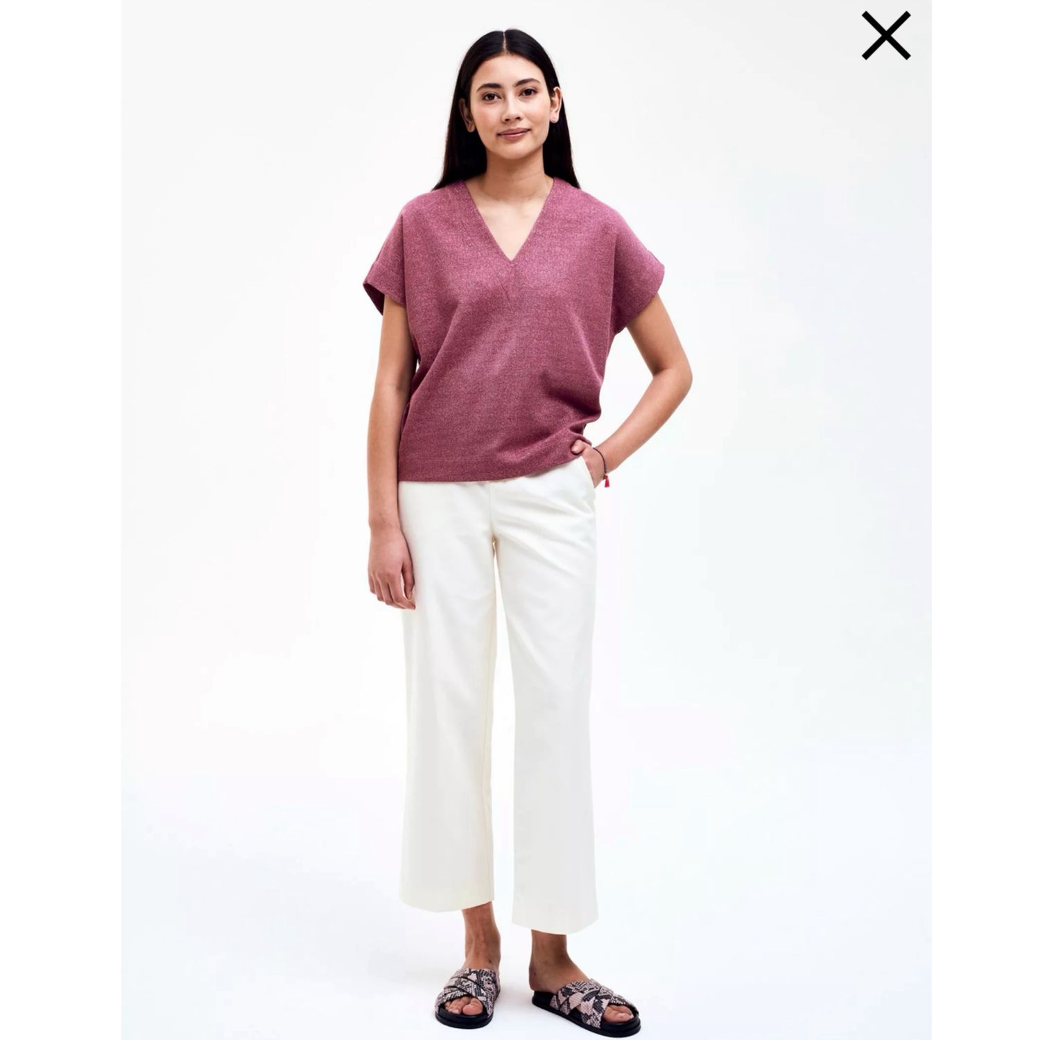 Tonks cropped light beige broek