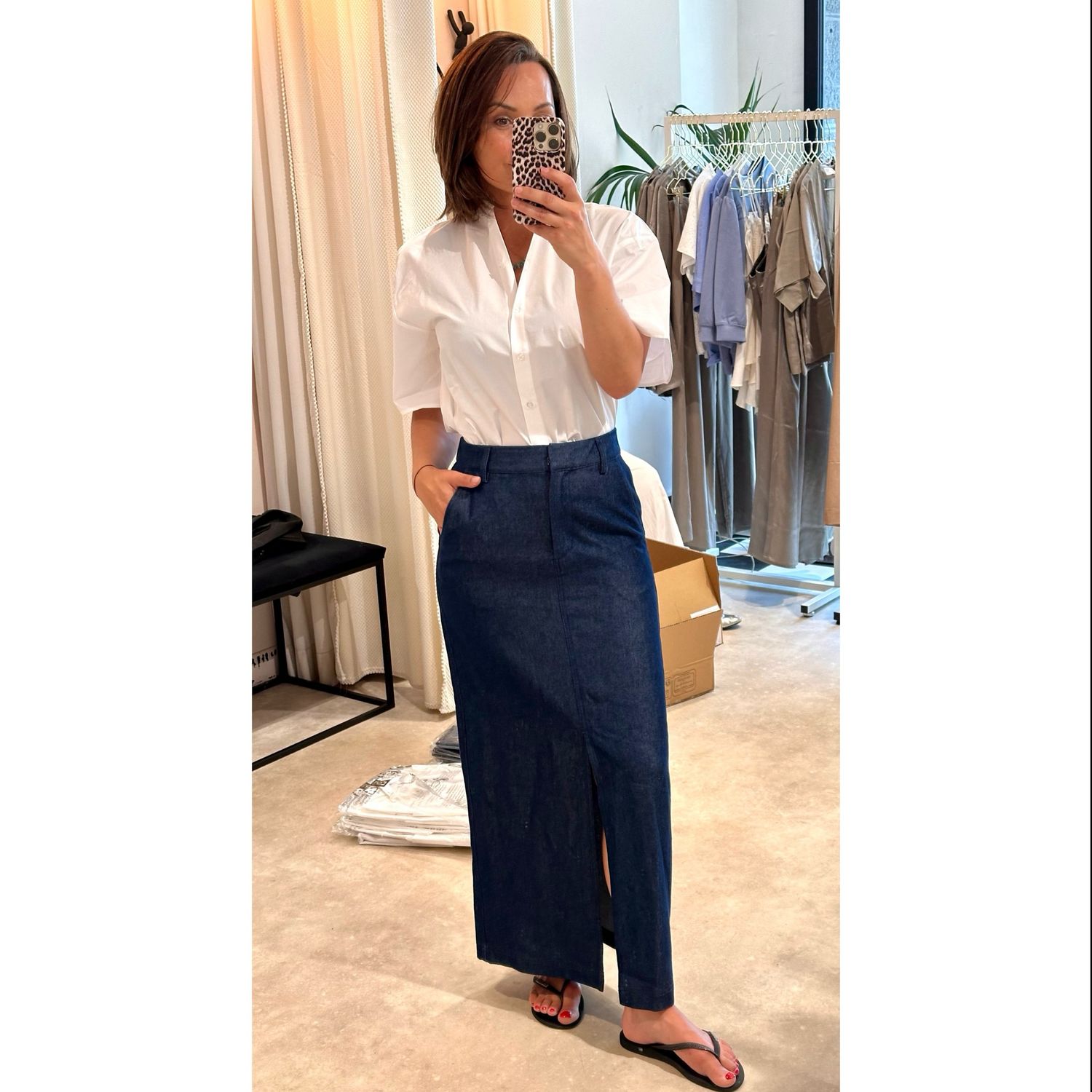 Nellis dark denim skirt
