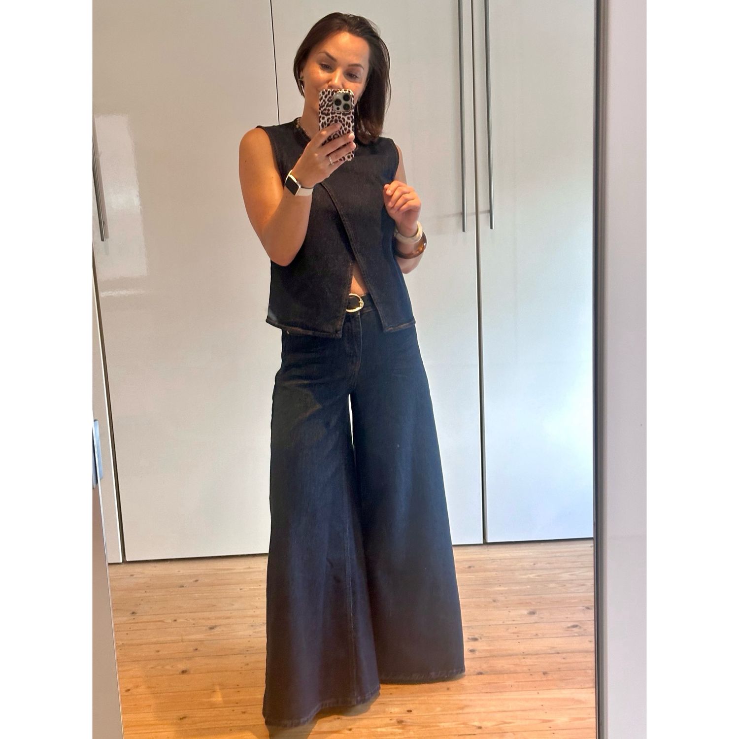 Dicte xtra wide dark denim jeans