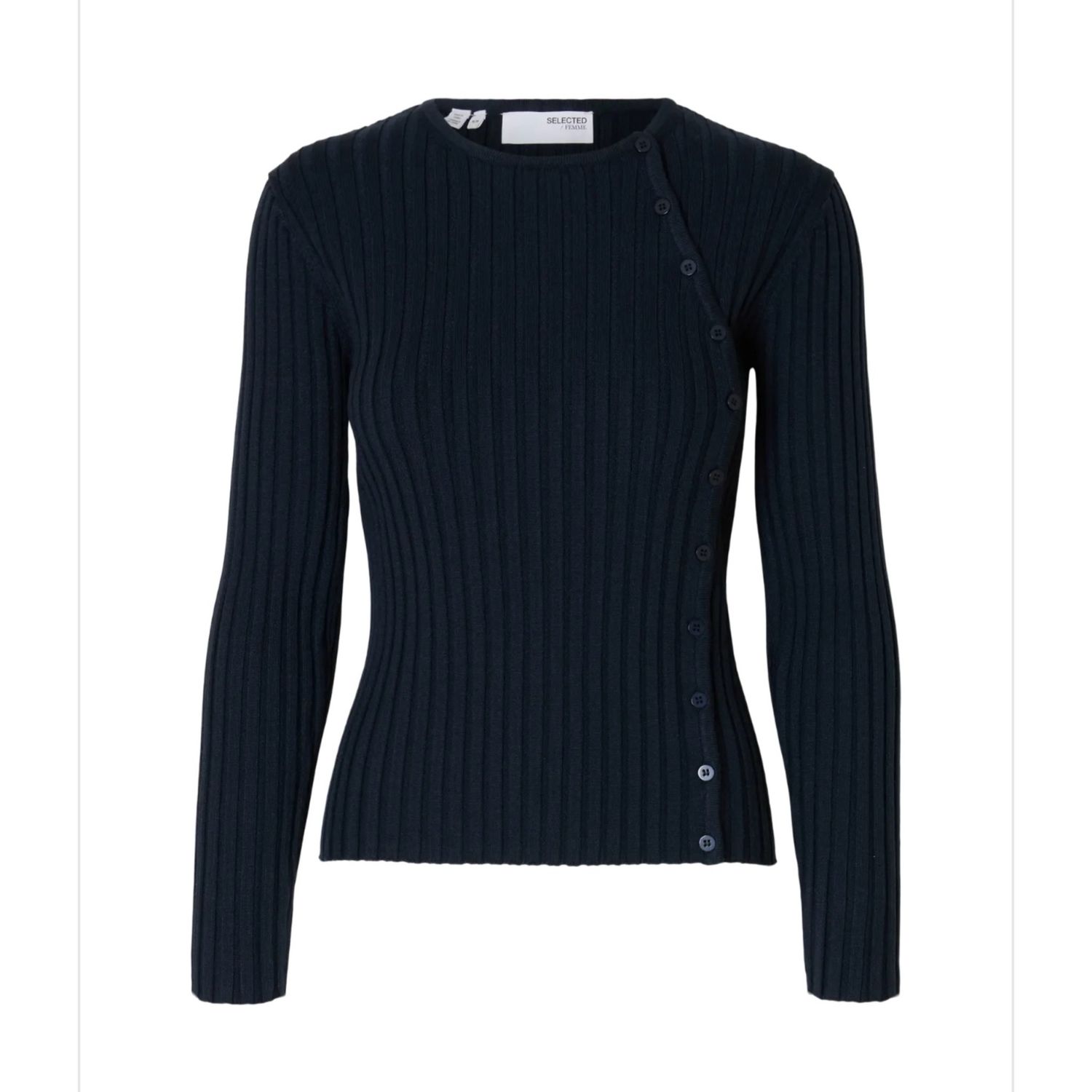 Helen knit button O neck top