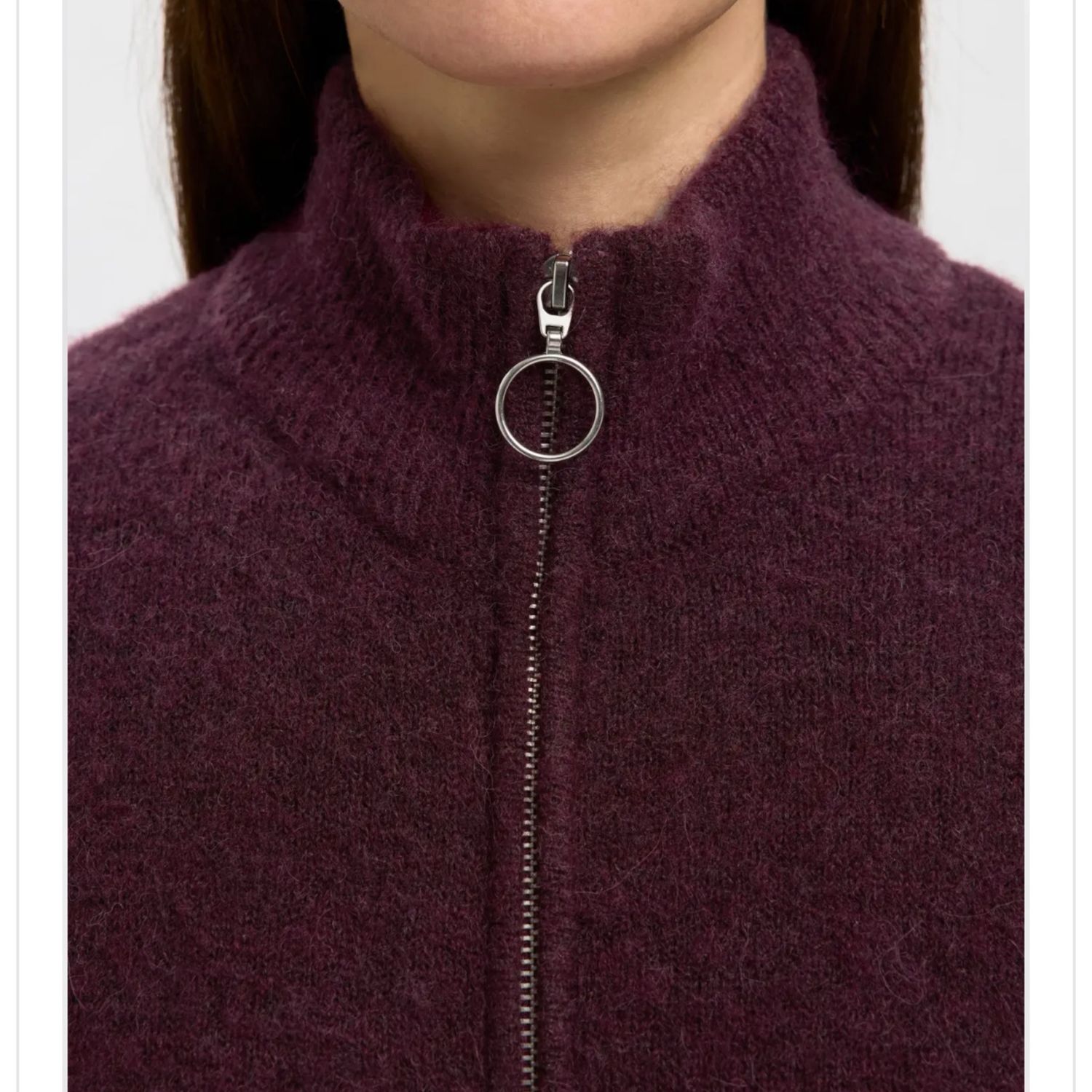 SLFSIA RAS LS KNIT ZIPPER CARDIGAN NOOS
