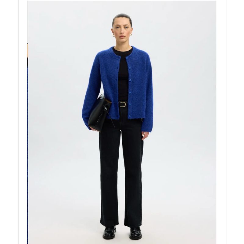 SLFLULU NEW LS KNIT CARDIGAN NOOS Dazzling Blue