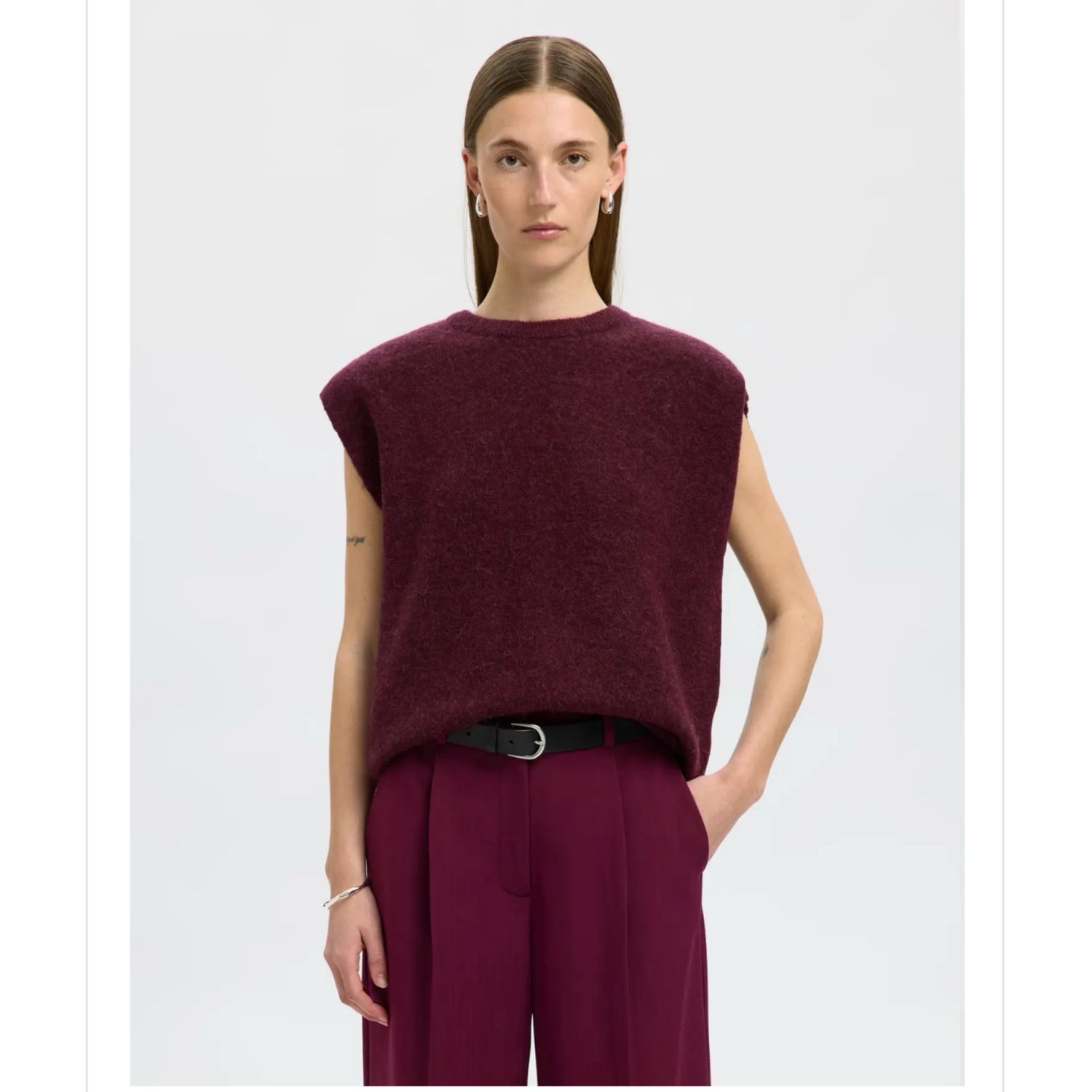 SLFLULU SL KNIT VEST Burgundy