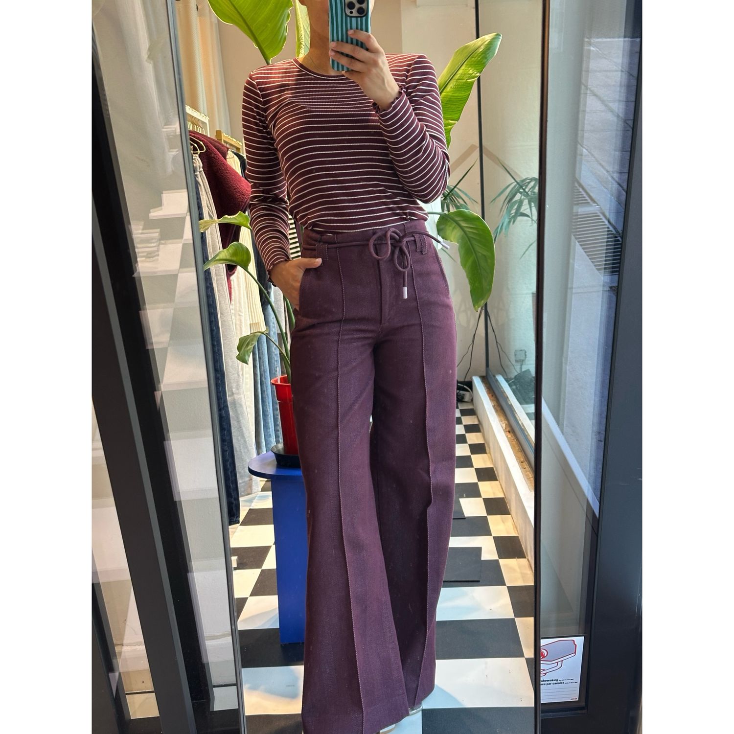 Bliss burgundy broek