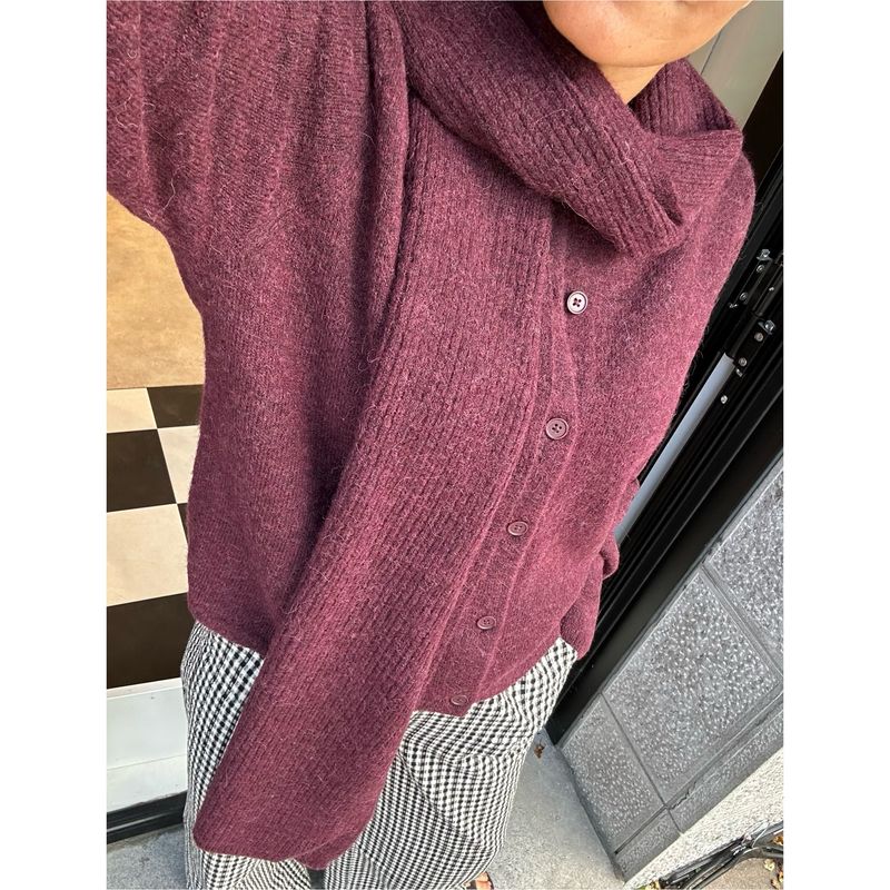 SLFLULU NEW LS KNIT CARDIGAN NOOS Burgundy