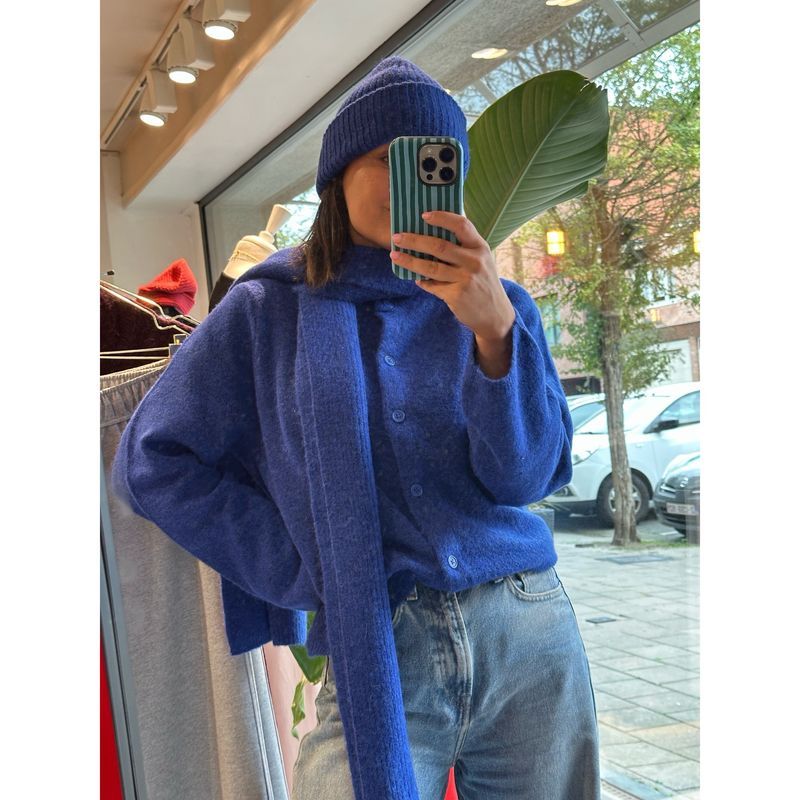 SLFLULU NEW LS KNIT CARDIGAN NOOS Dazzling Blue