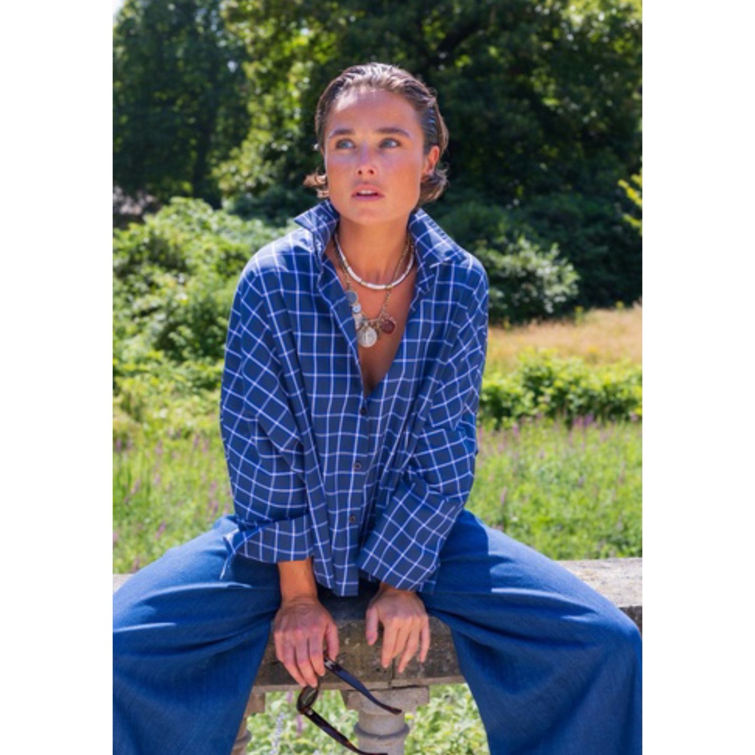 Cam lein blue carreaux