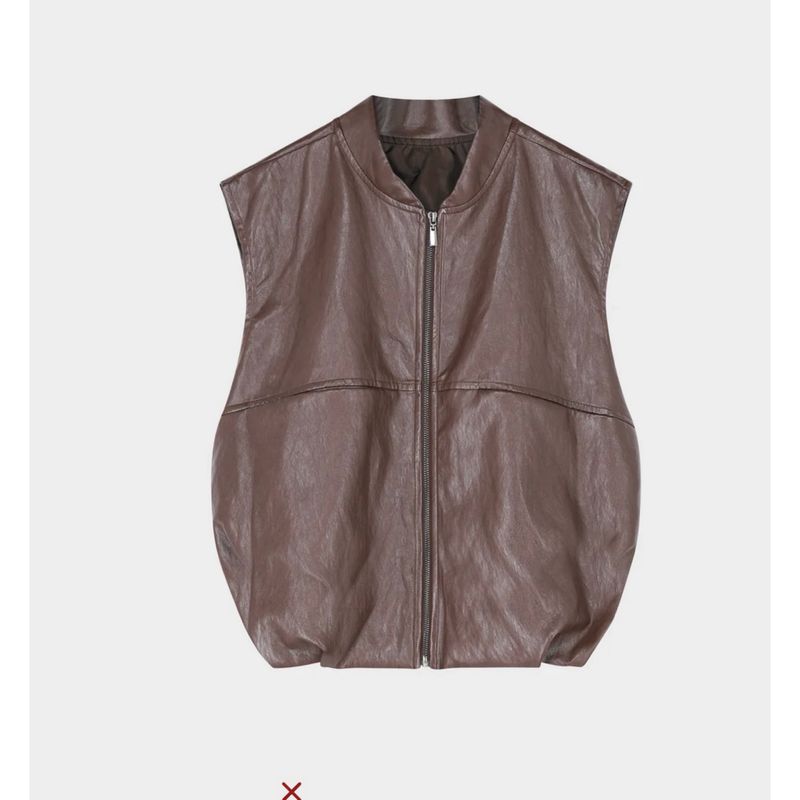 Lombo vest leather marron