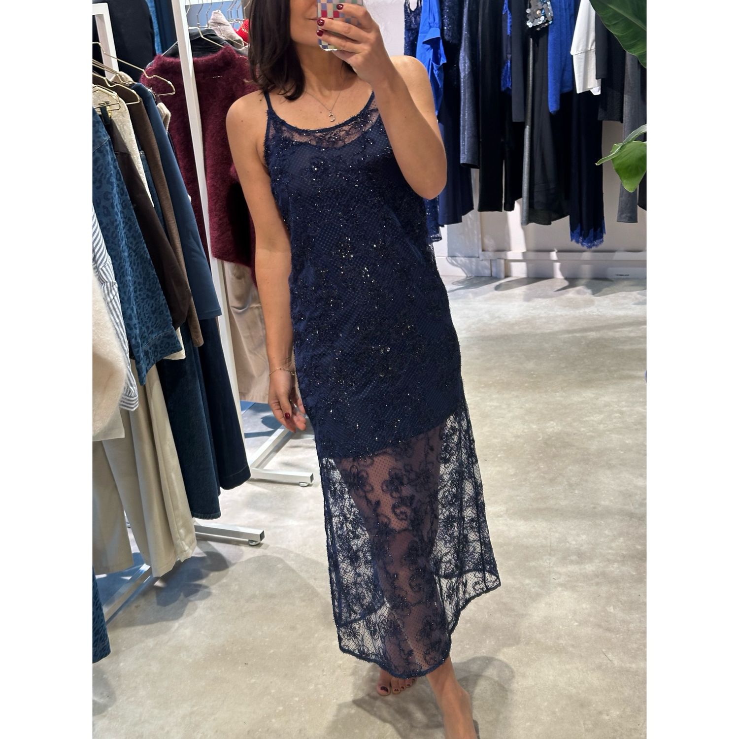 Dollys kanten kleed blauw