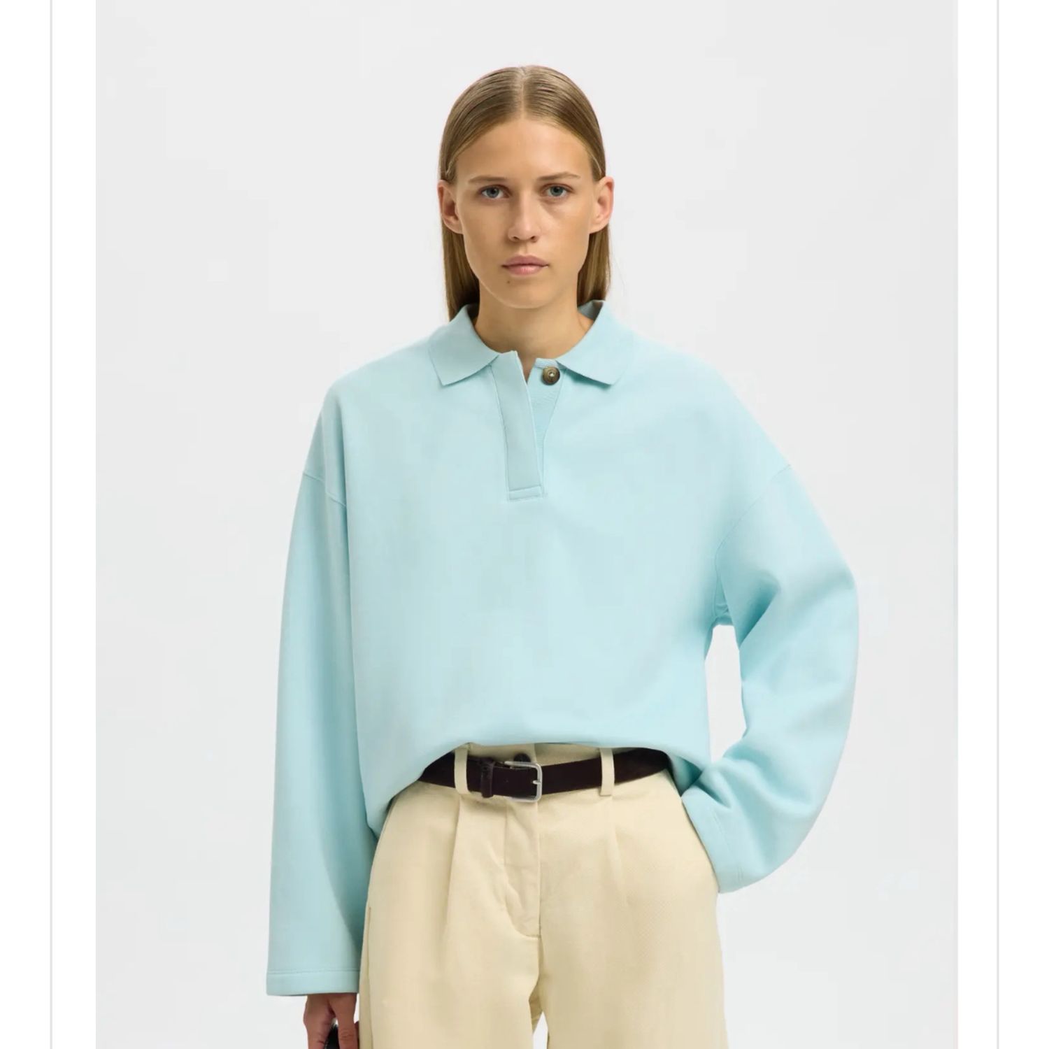 SLFARI GIA LS POLO SWEAT