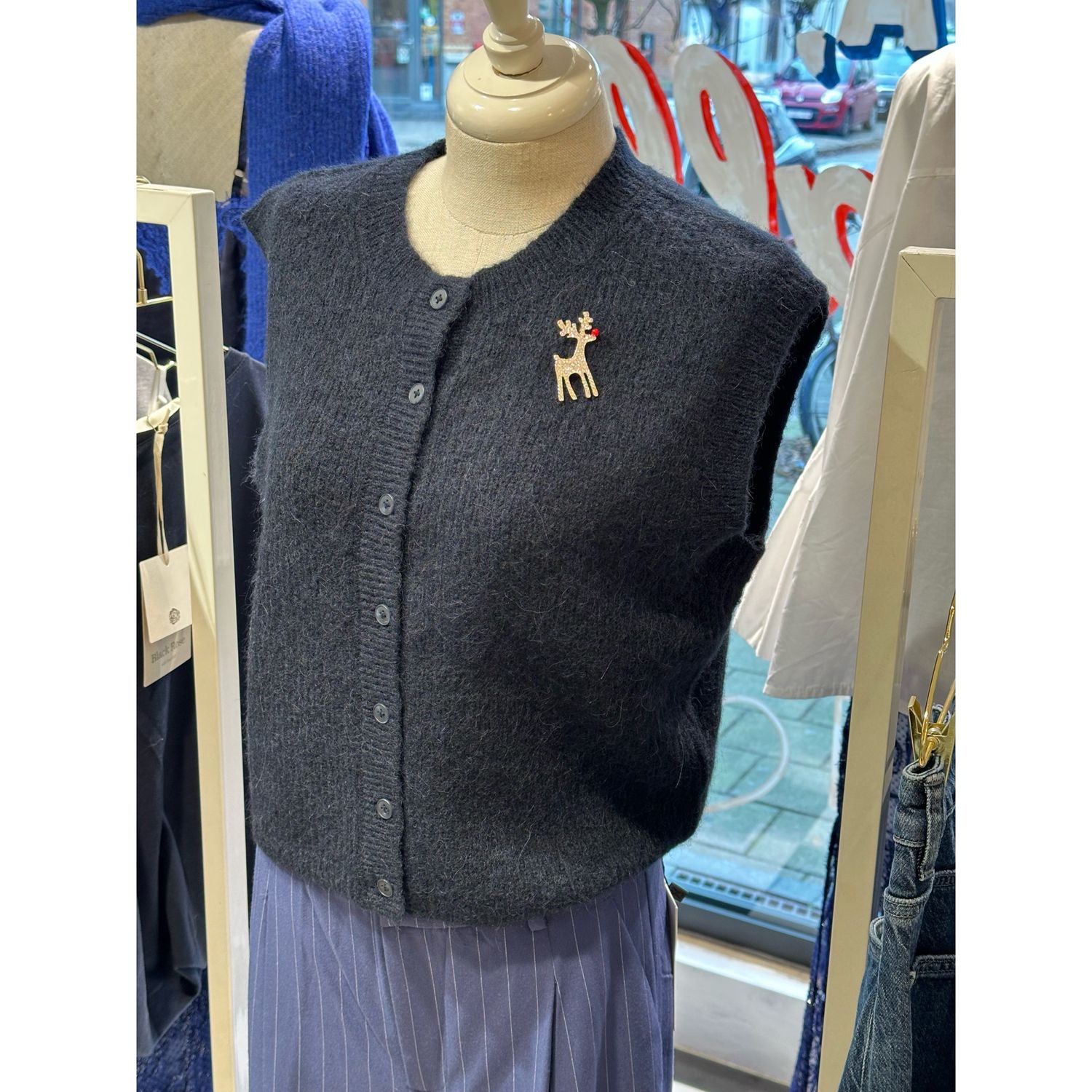 Lulu botton o neck marine