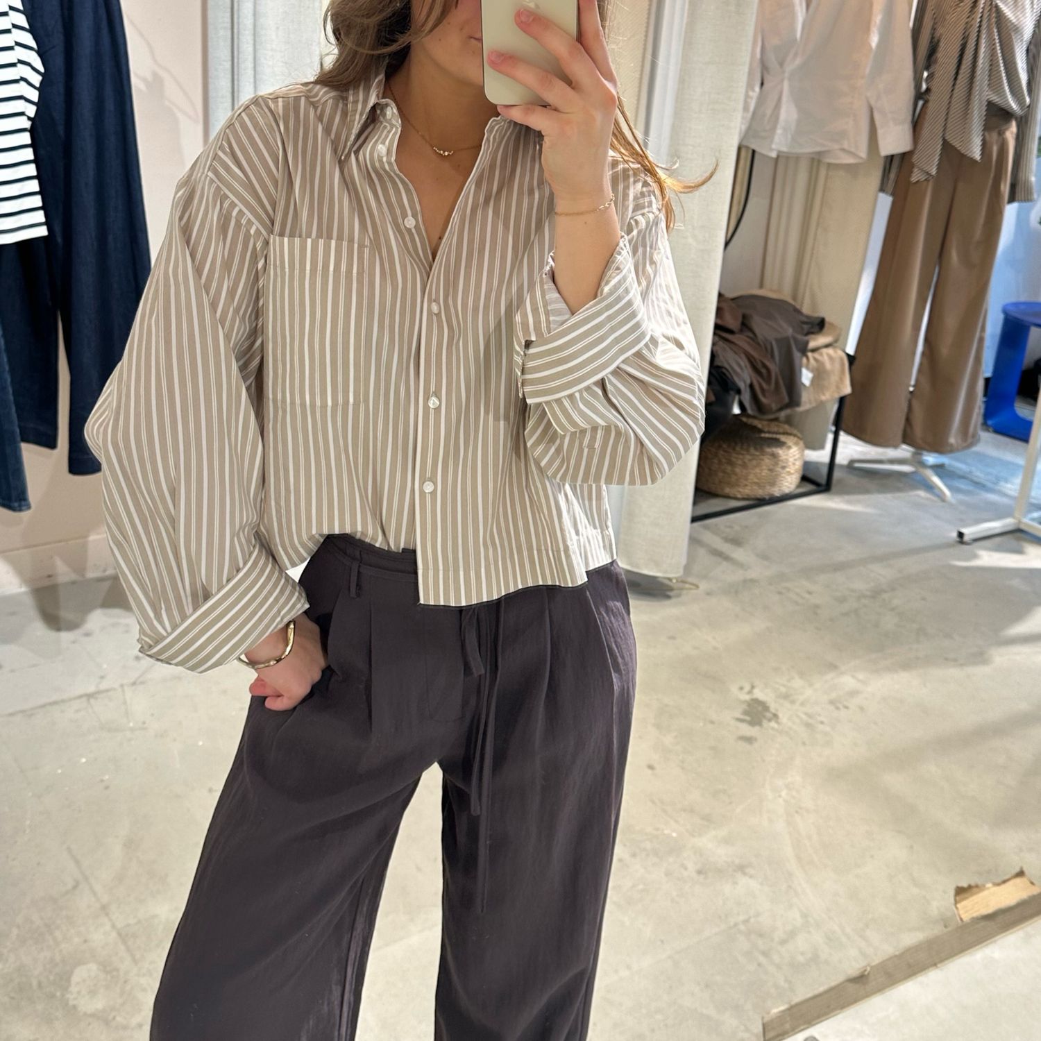 Astha cropped boxy shirt pure cashmere bright