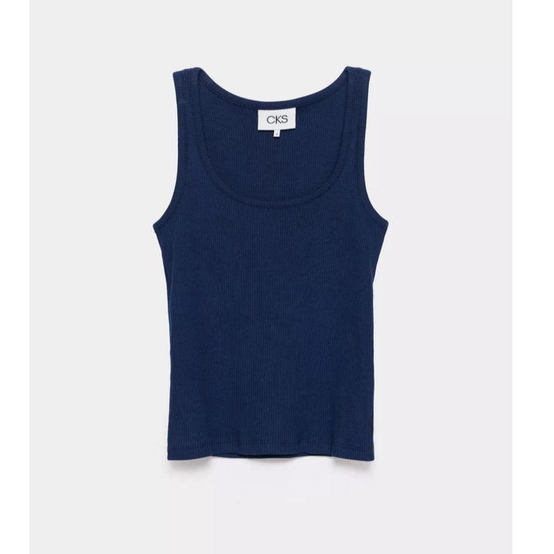 Tank navy blauwe top