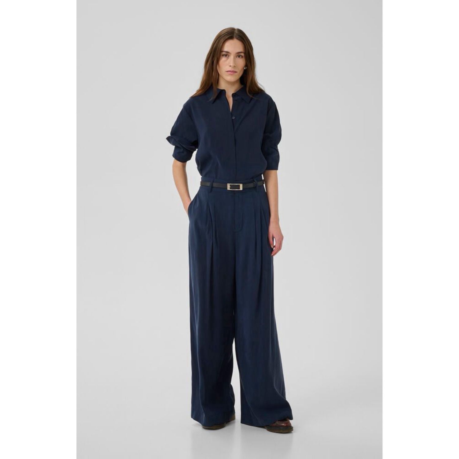 Mindy high wide pant dark blue