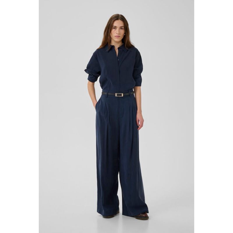 Mindy high wide pant dark blue