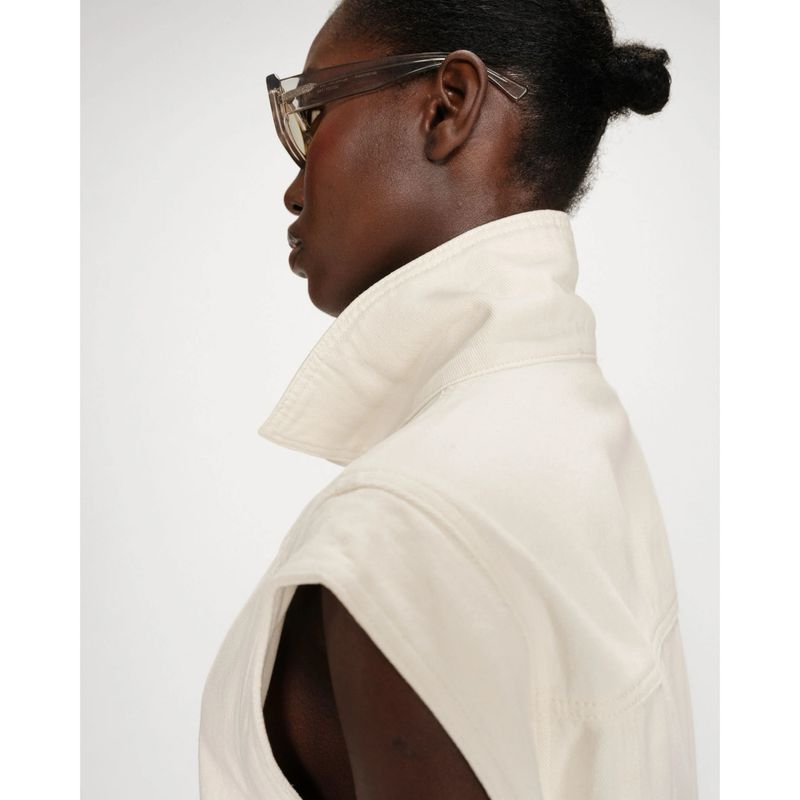 Vallonia ecru mouwloos jeans vest