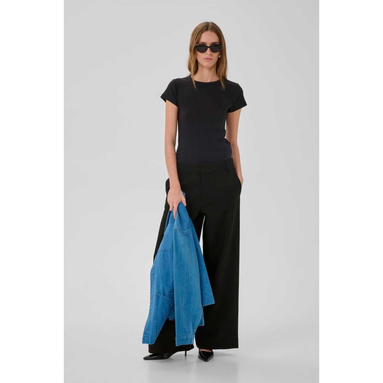 Milan wide pant zwart