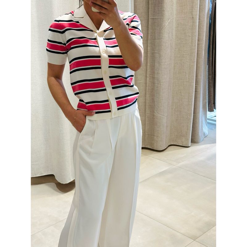 Amour knit polo cardigan pink