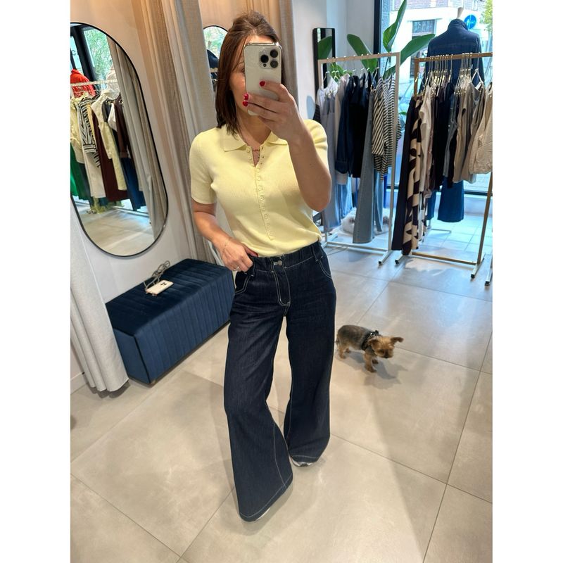 Liz polo knit light yellow