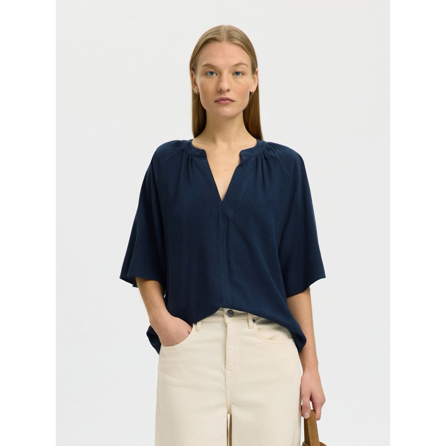 Fiona top donker blauw SELECTED