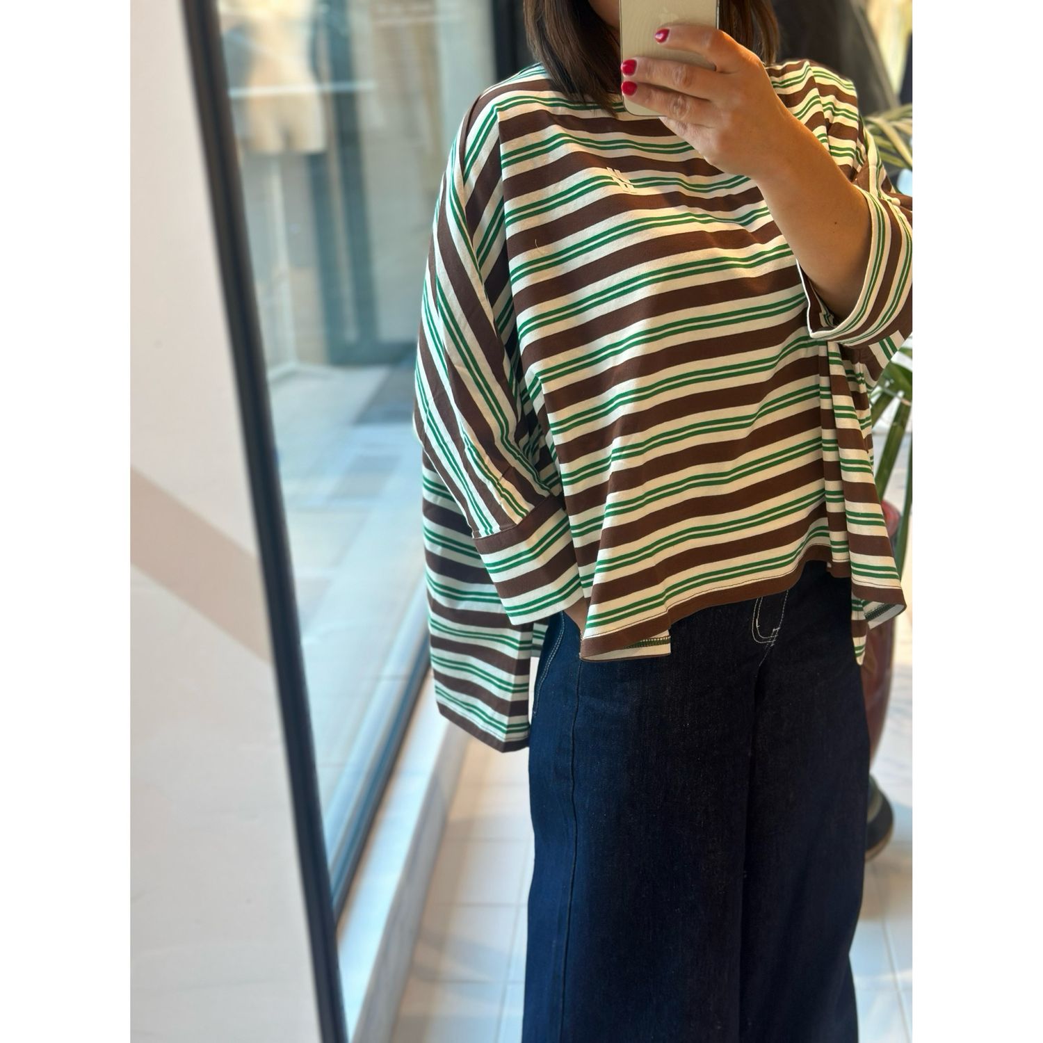 Top Soren chocolat green JIJI STUDIO