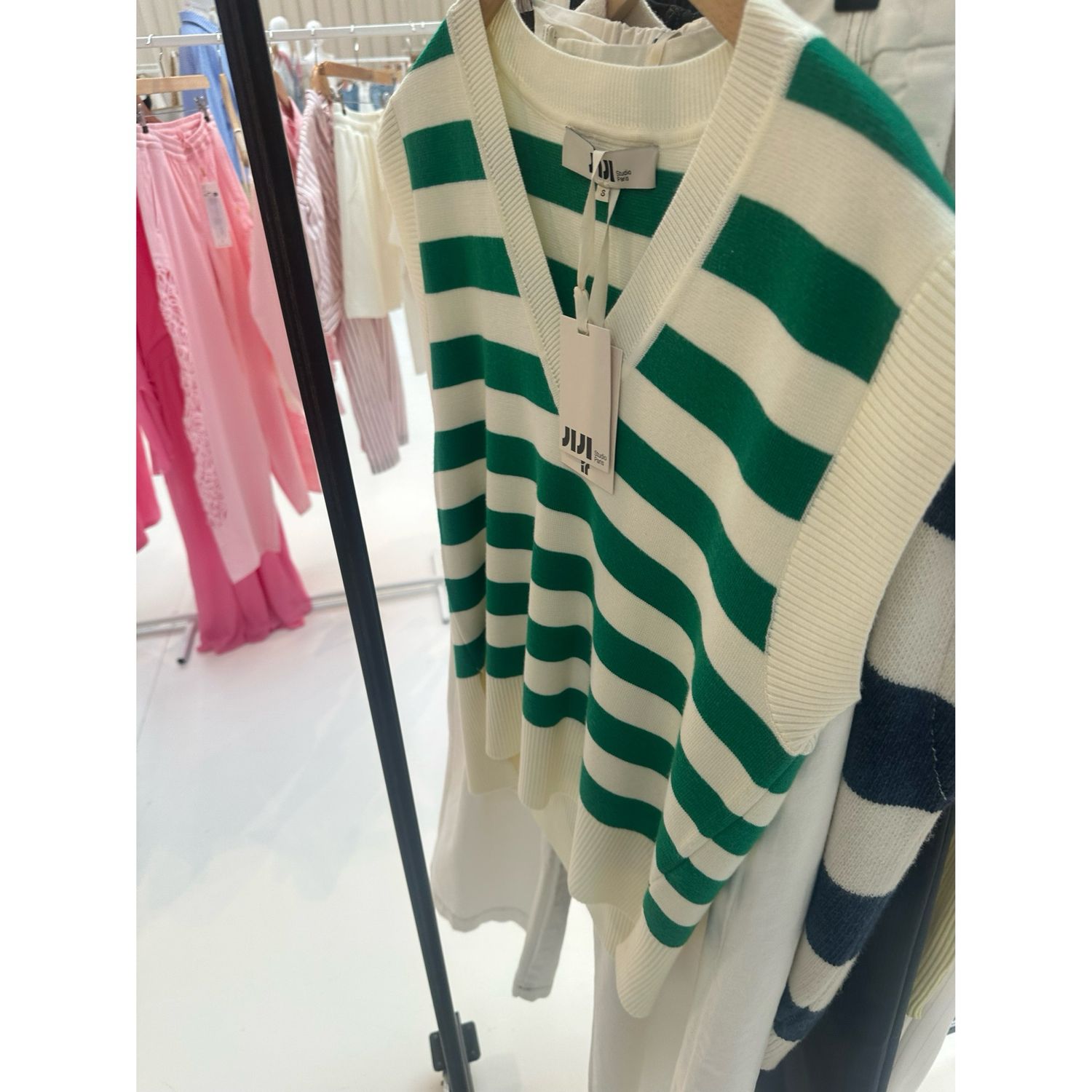 Pull zadig vert creme JIJI STUDIO