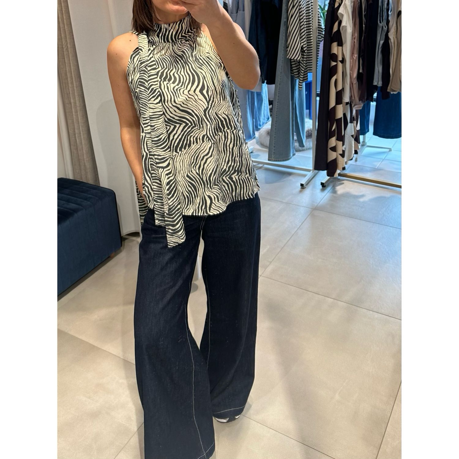 Salter top khaki/lichtgroen