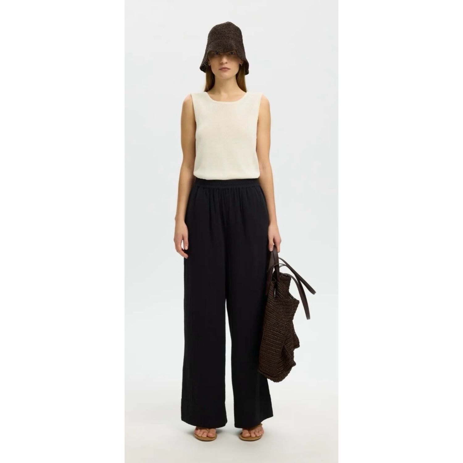 Annie relaxed wide pant black SELECTED