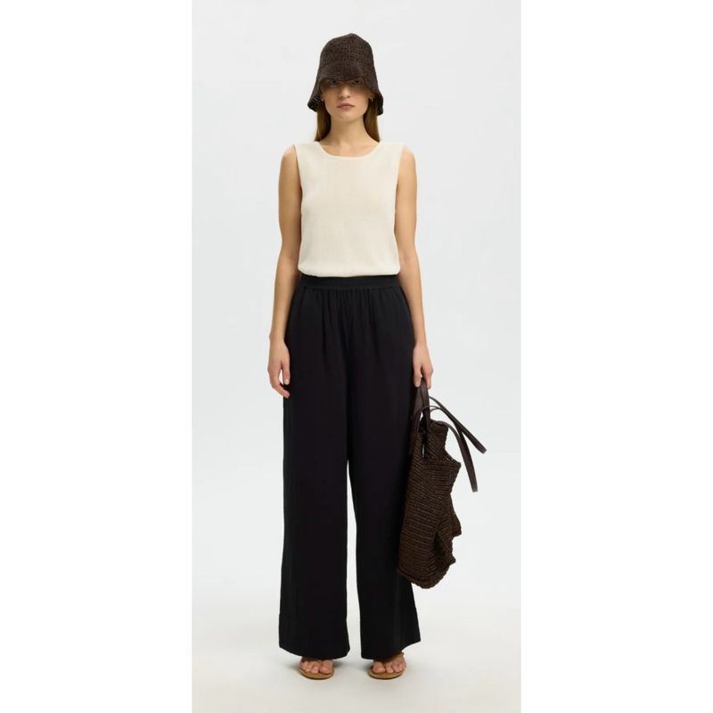 Annie relaxed wide pant black SELECTED