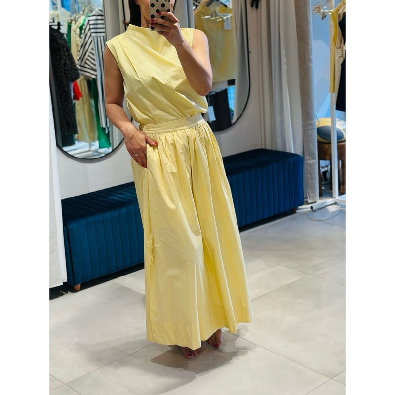 Blair ankle split skirt lemon SELECTED