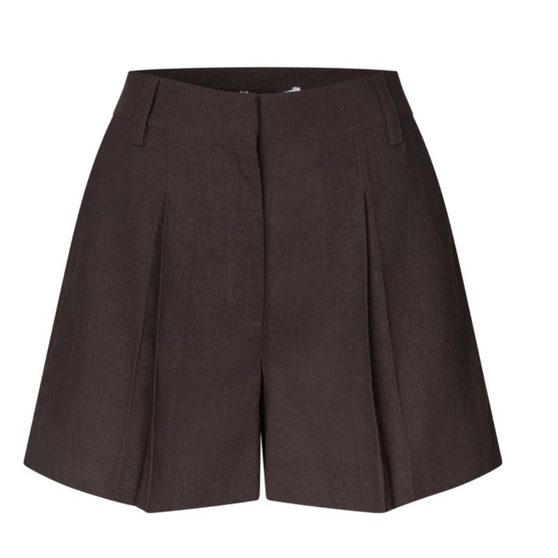Christiana brown linnen short MBYM