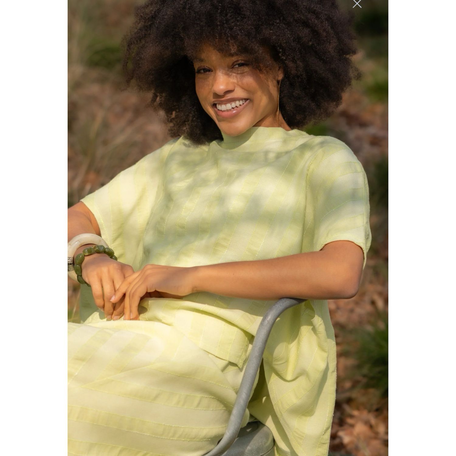 Top loomy stripe lime BLACK ROSE