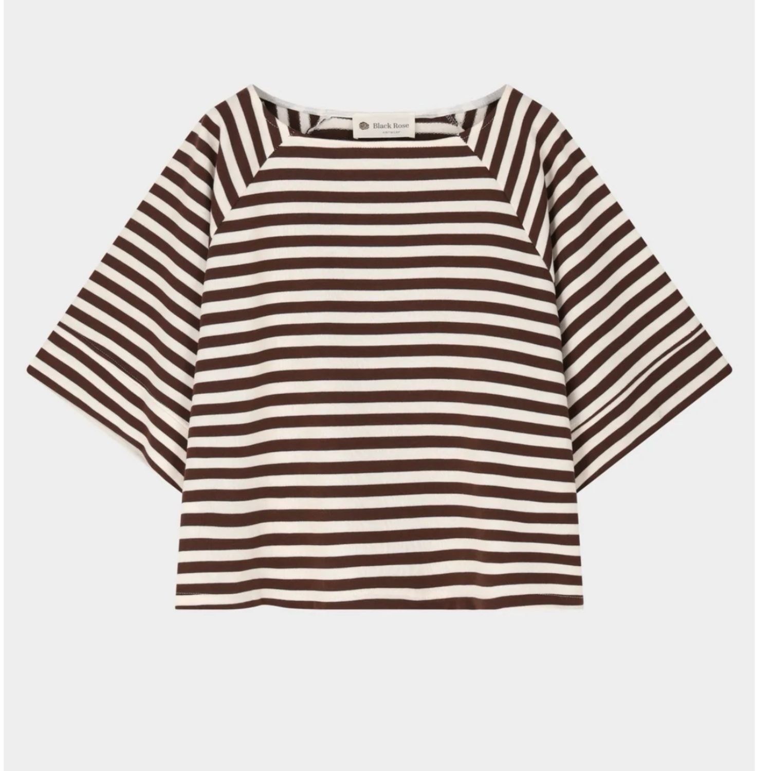 Tshirt leep brown ecru BLACK ROSE