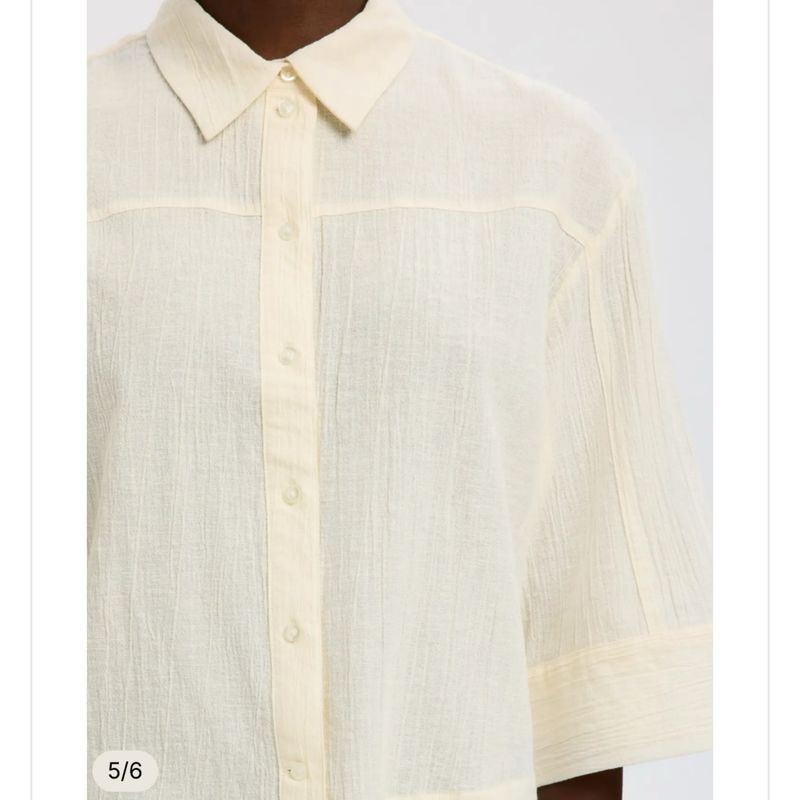 Finnie relaxed sun shirt ecru SELECTED