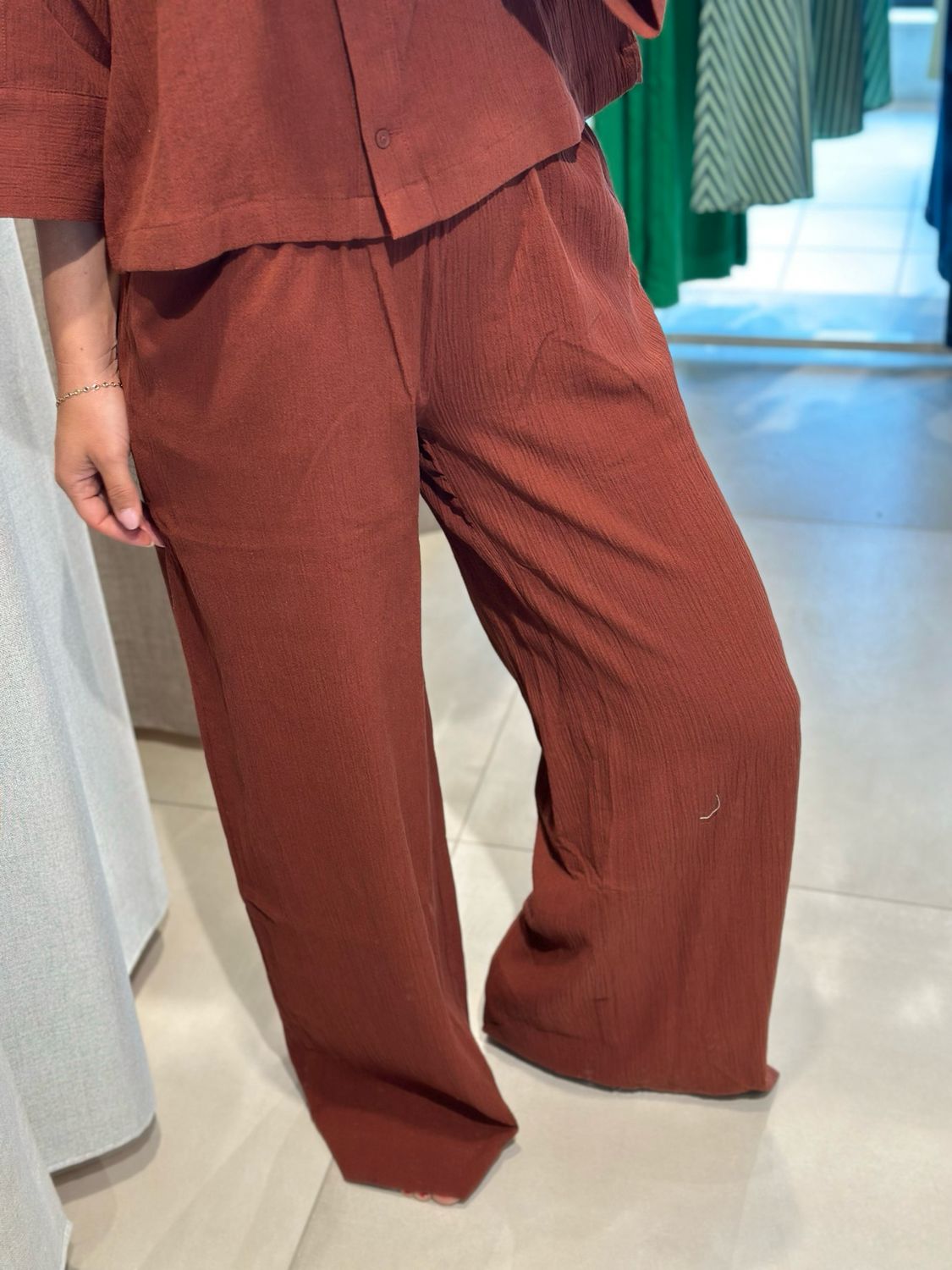 Finnie wide sun pant Cherry Mahogany SELECTED