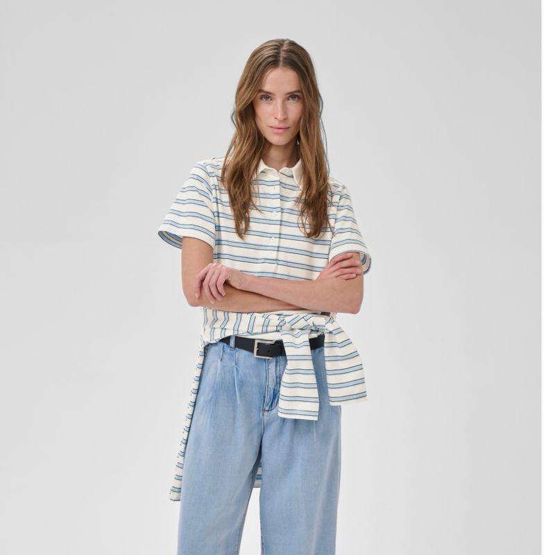 Asla polo tee snow white striped MY ESSENTIAL WARDROBE