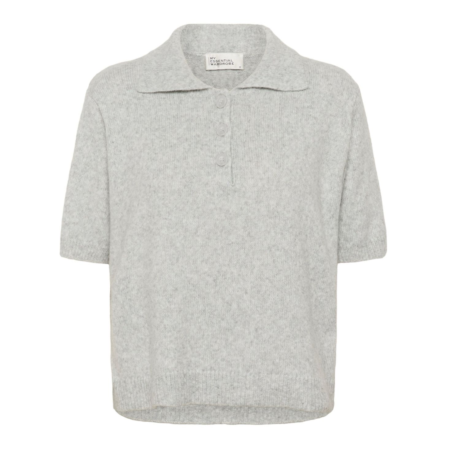 Paloma fine knit polo light grey MY ESSENTIAL WARDROBE