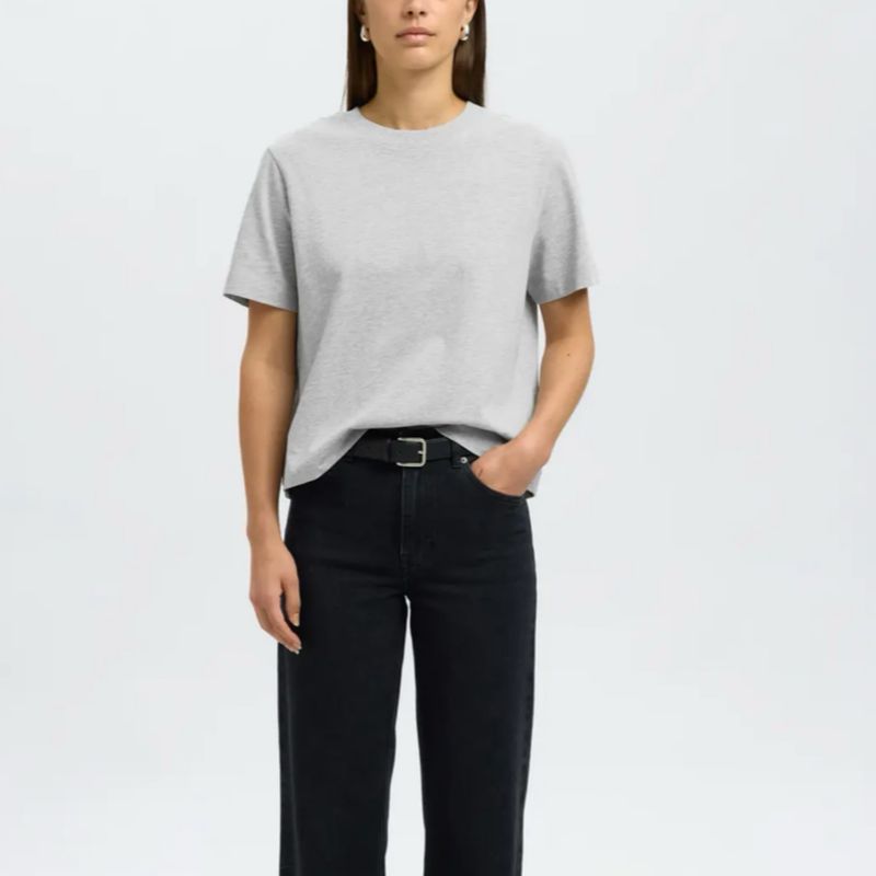 Boxy tee light grey SELECTED